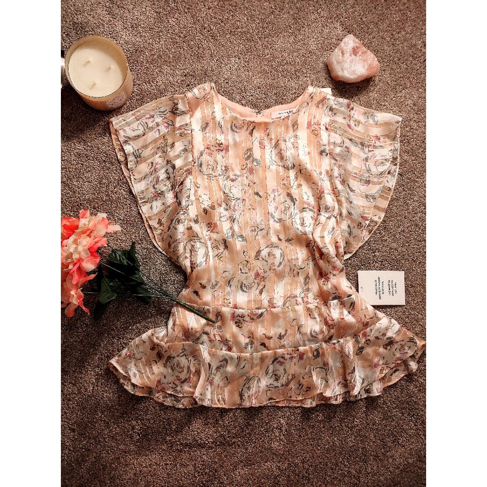 Stunning Floral Blush Ballet Pink Blouse